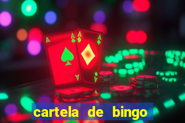 cartela de bingo pra imprimir